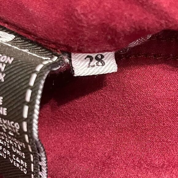 7 For All Mankind Gwenevere Twill Skinny Jeans Bright Burgundy Red Size 28 - Picture 3 of 15